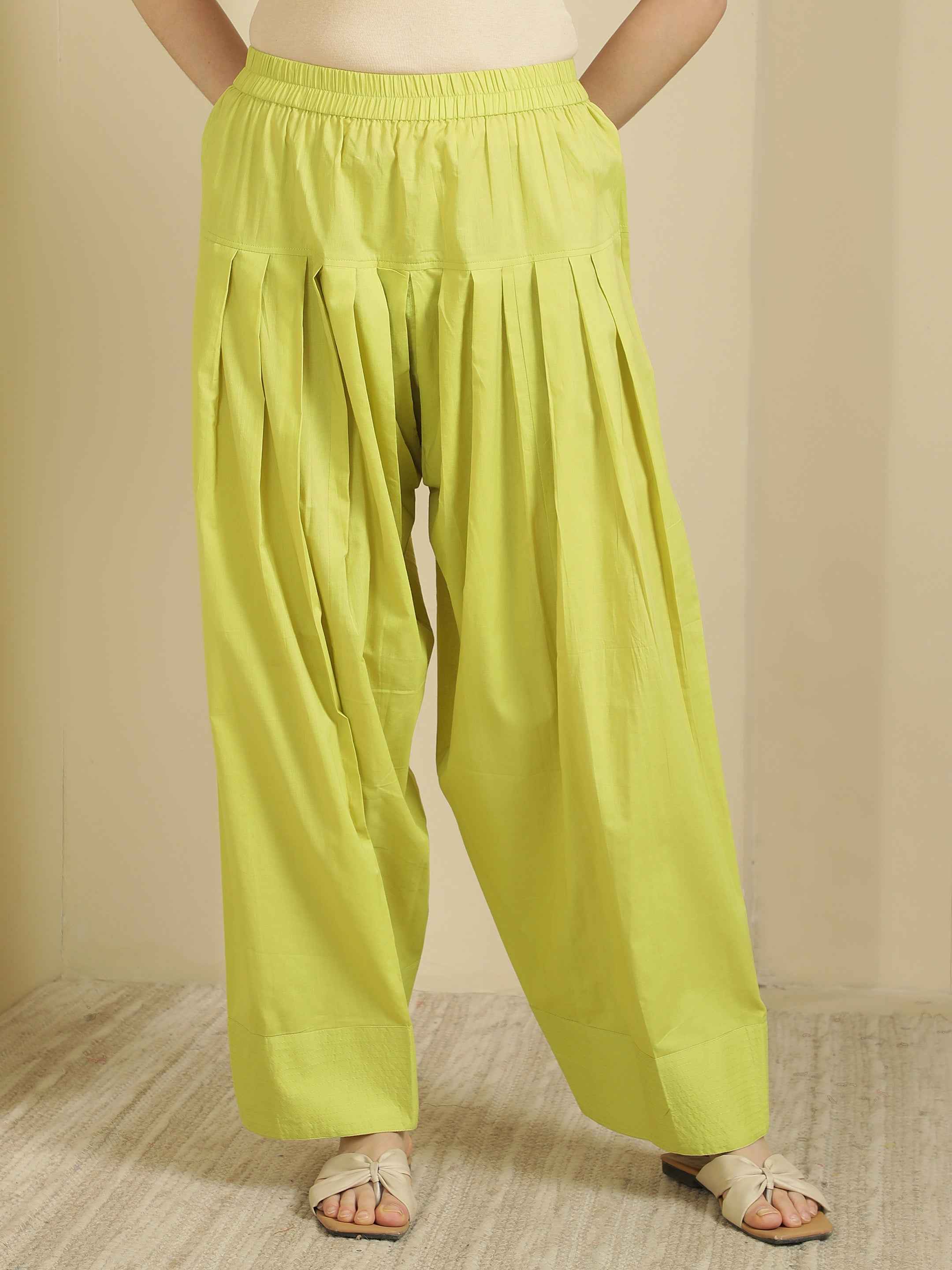 Women solid Loose fit cotton Farsi Salwar
