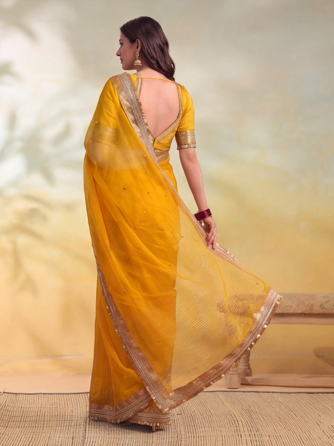 Ghungroo Saree With Unstitch Blouse