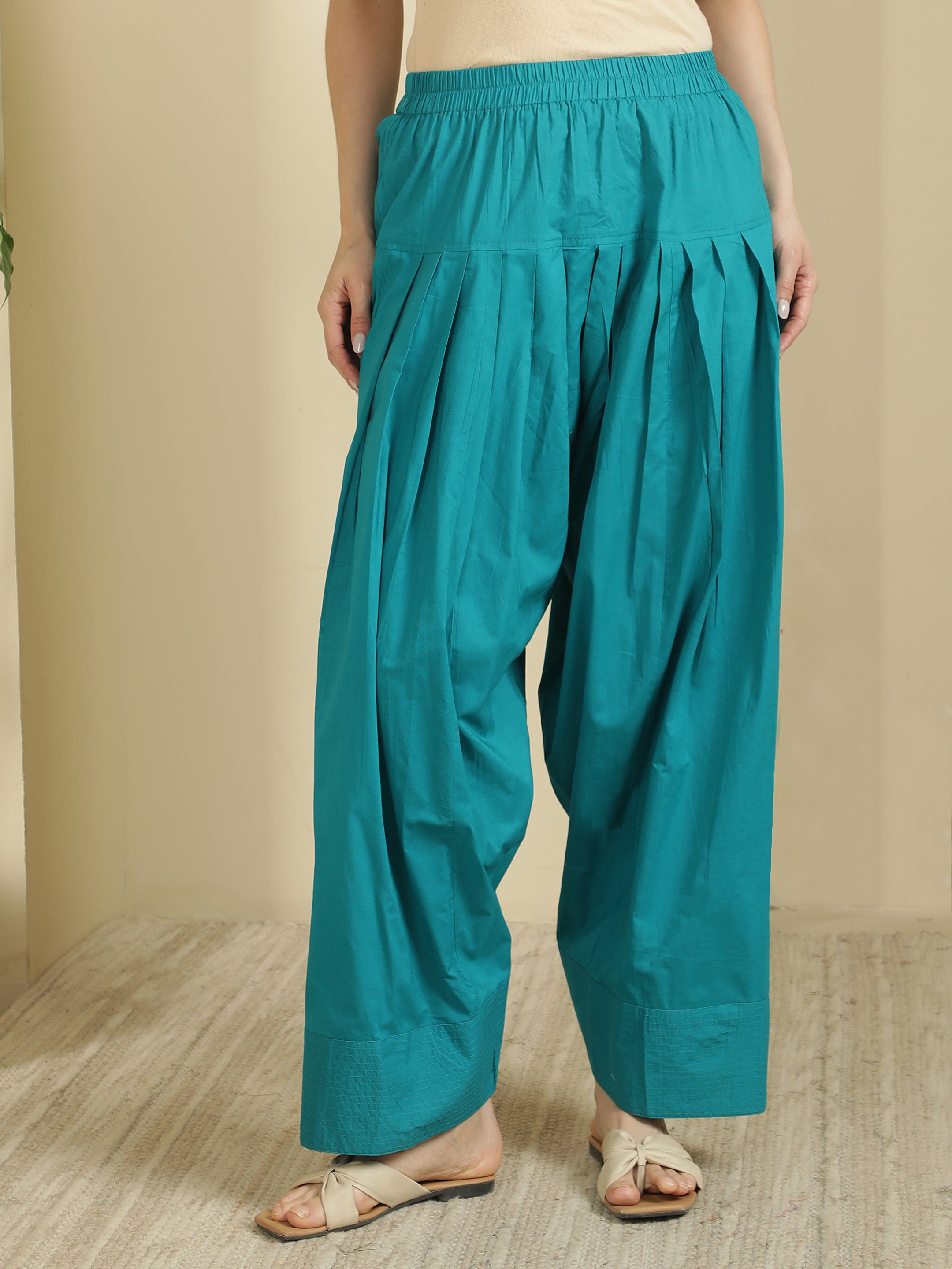 Women solid Loose fit cotton Farsi Salwar