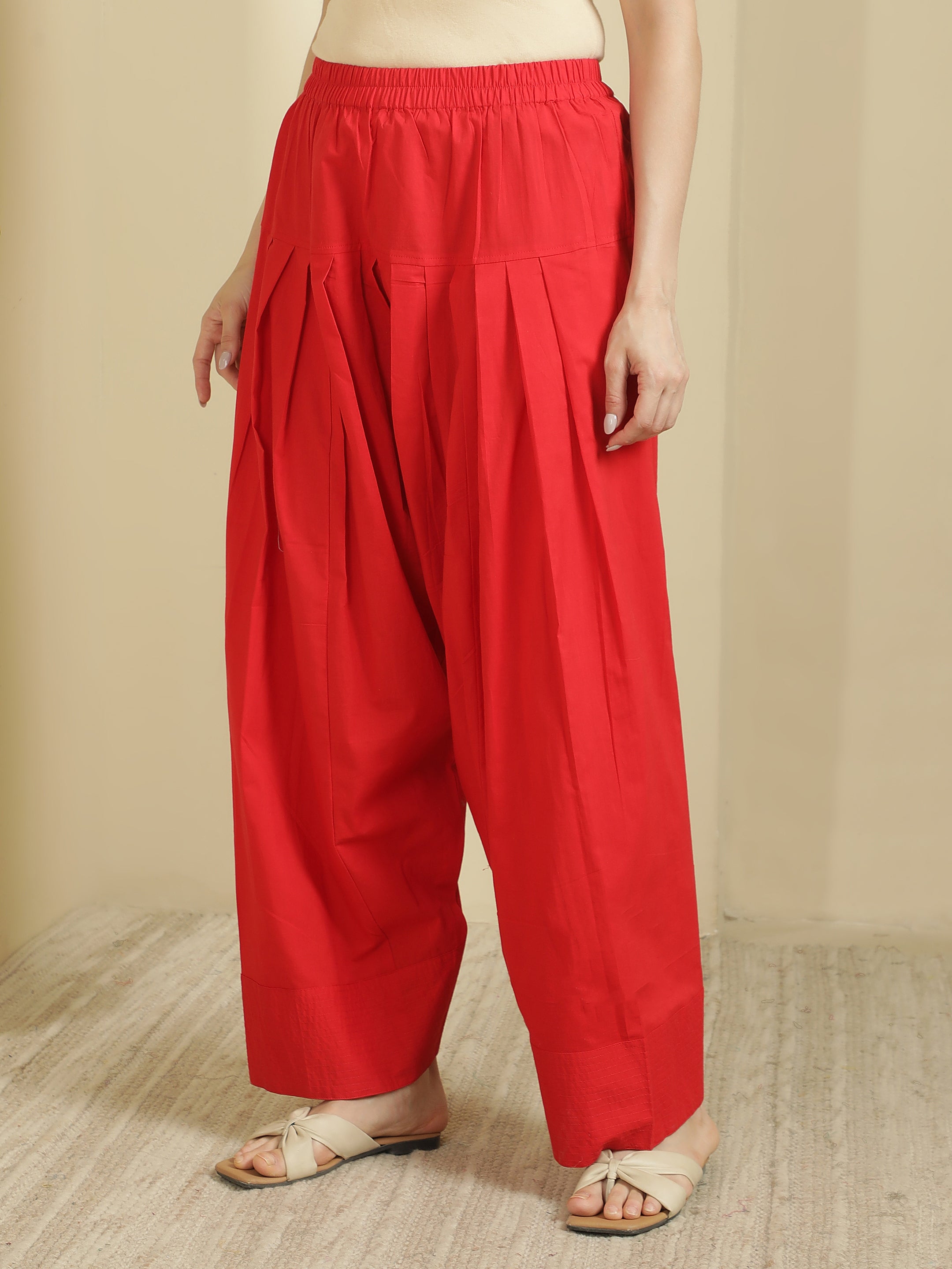 Women solid Loose fit cotton Farsi Salwar