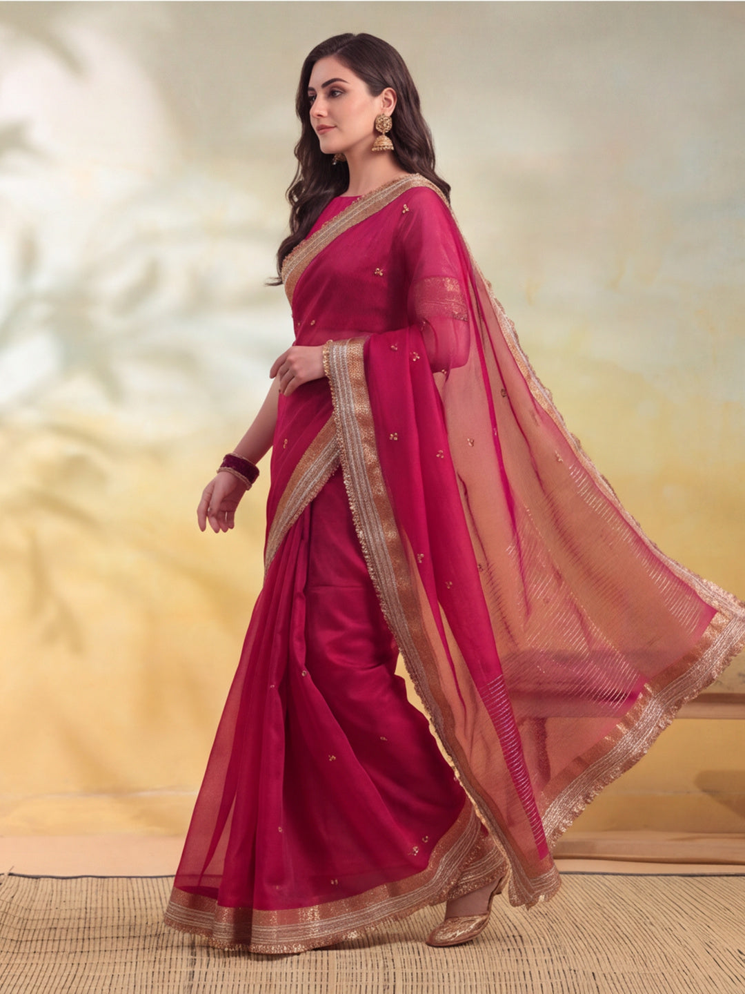 Ghungroo Saree With Unstitch Blouse