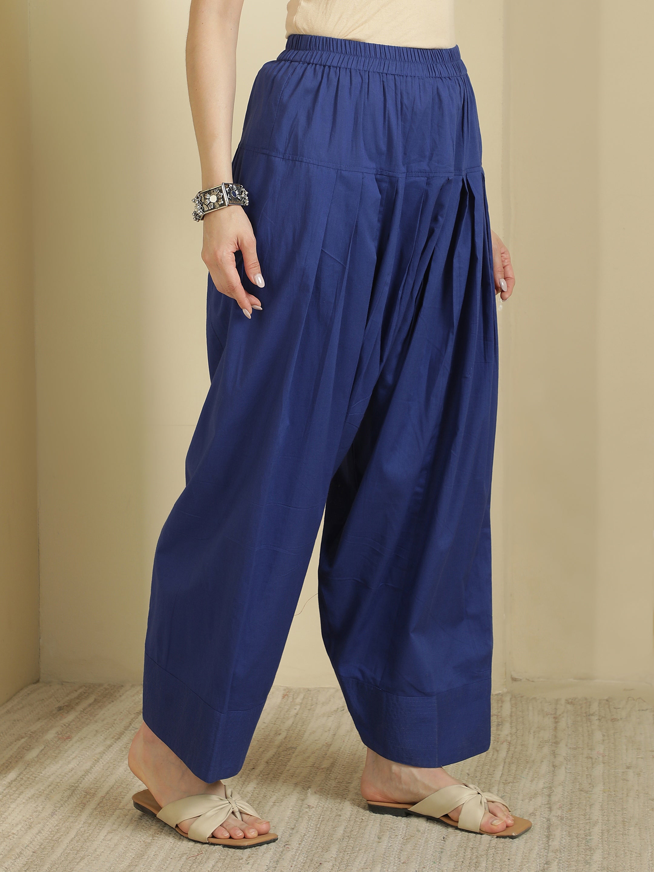 Women solid Loose fit cotton Farsi Salwar