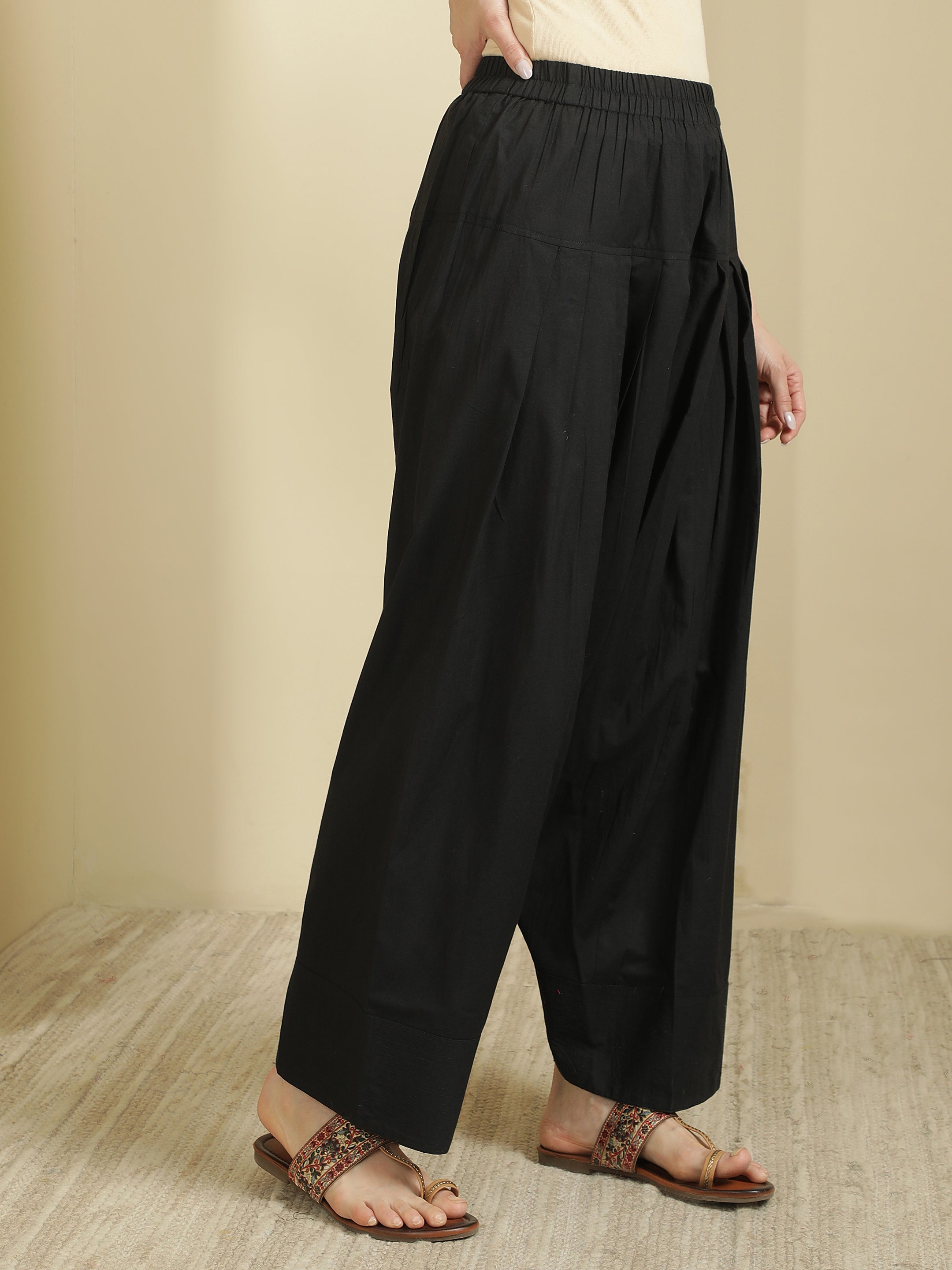 Women solid Loose fit cotton Farsi Salwar