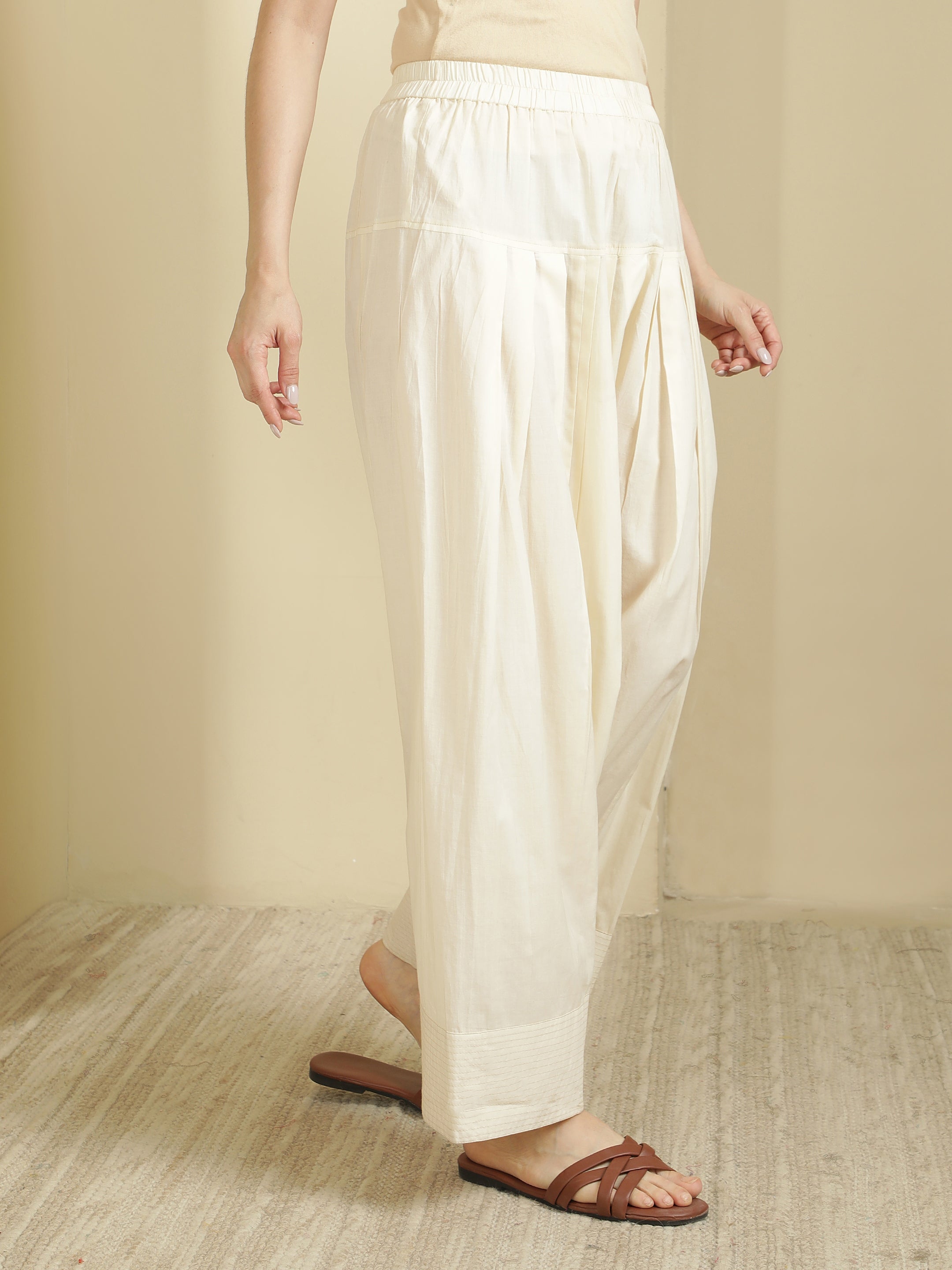 Women solid Loose fit cotton Farsi Salwar
