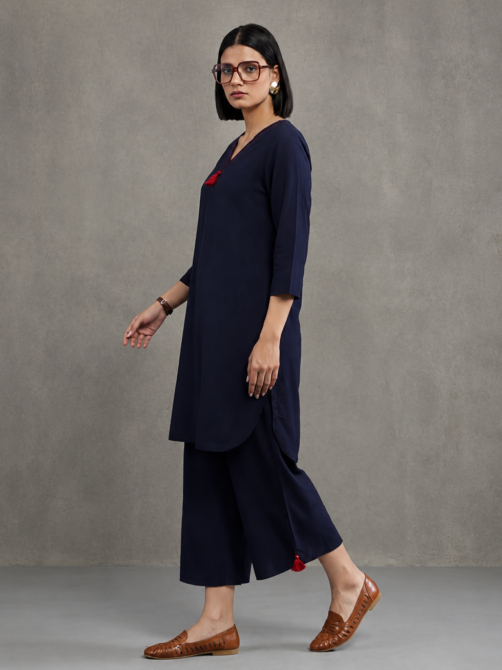 Pure cotton Solid kurta sets with palazzo
