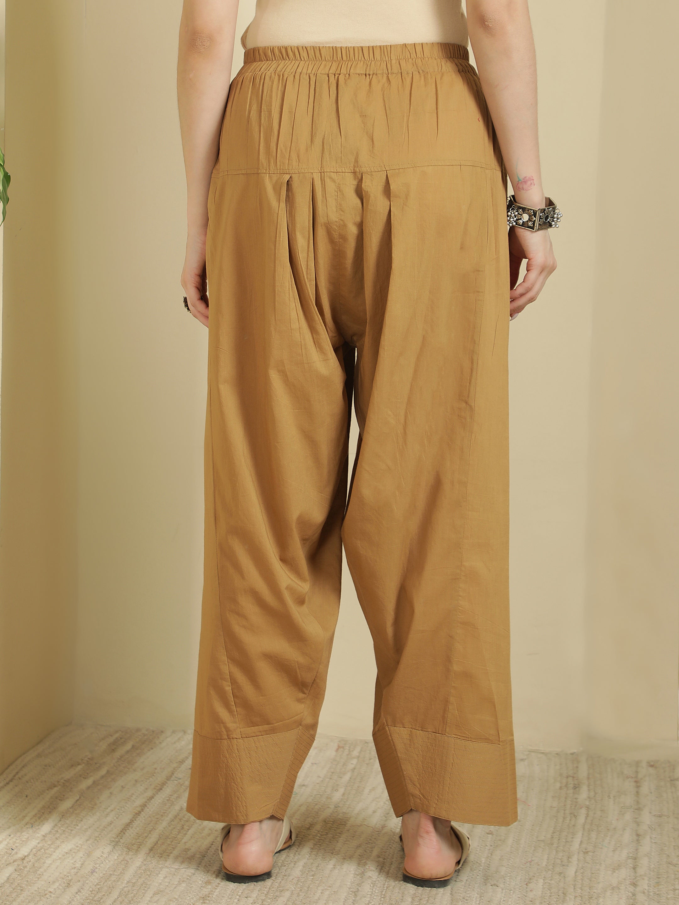 Women solid Loose fit cotton Farsi Salwar