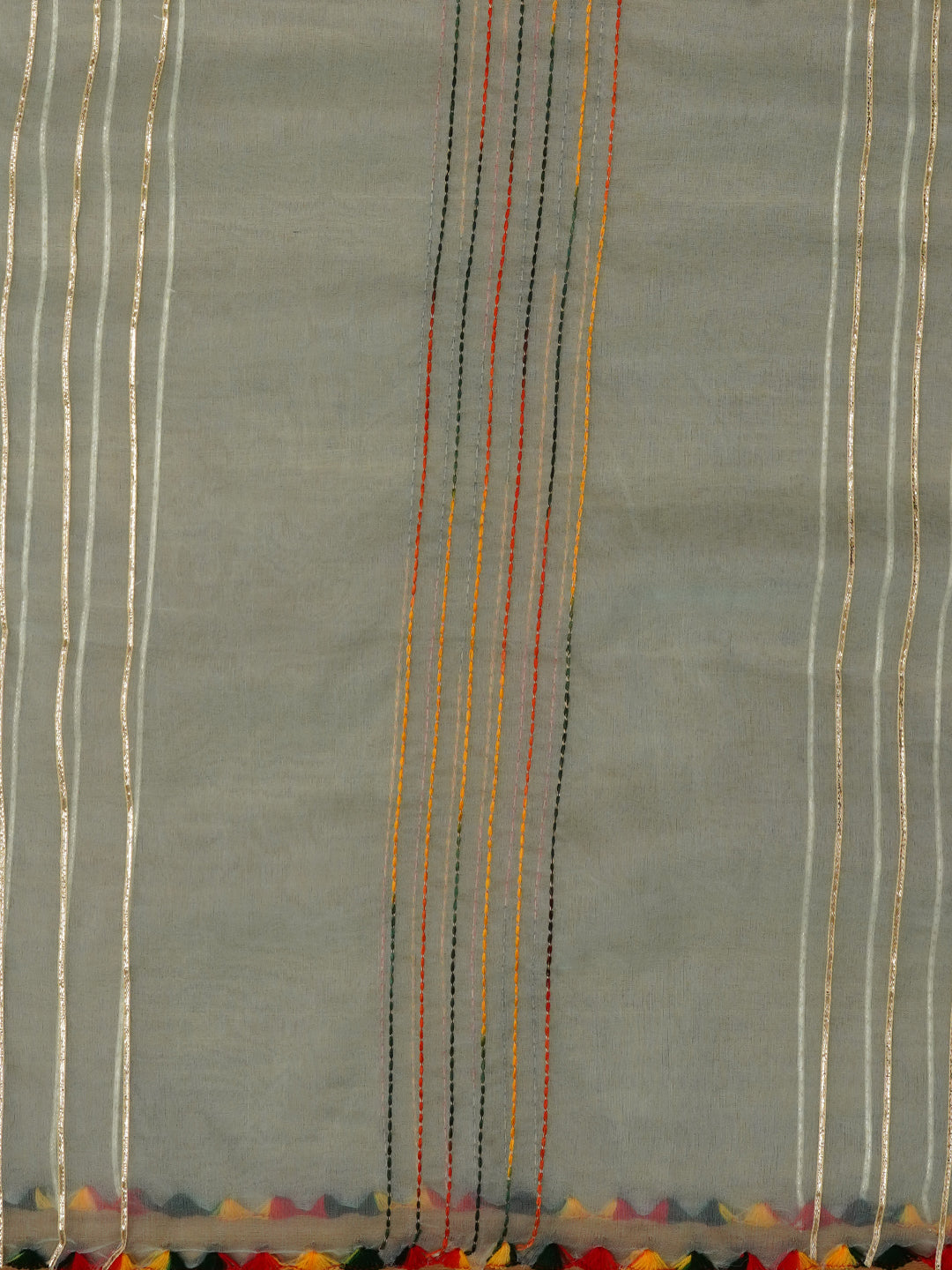 Sea Green Unstitched Embroidered Cotton Blend Dress Material With Dupatta