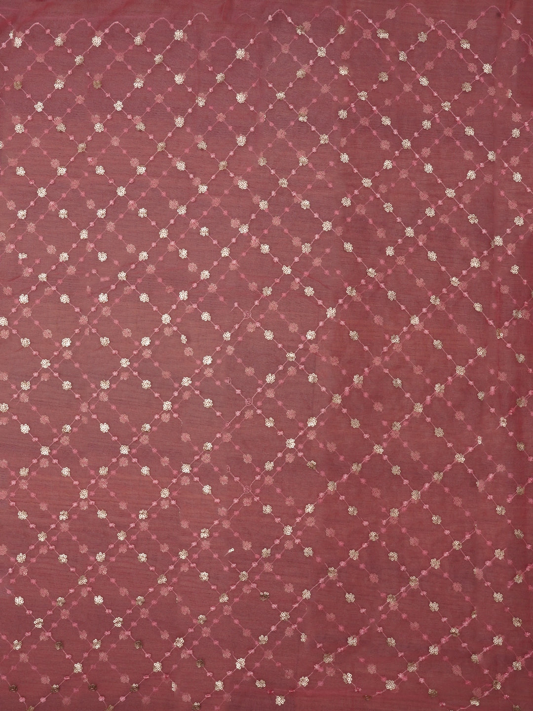 Pink Festive Embellished Organza Dress Material with Dupatta