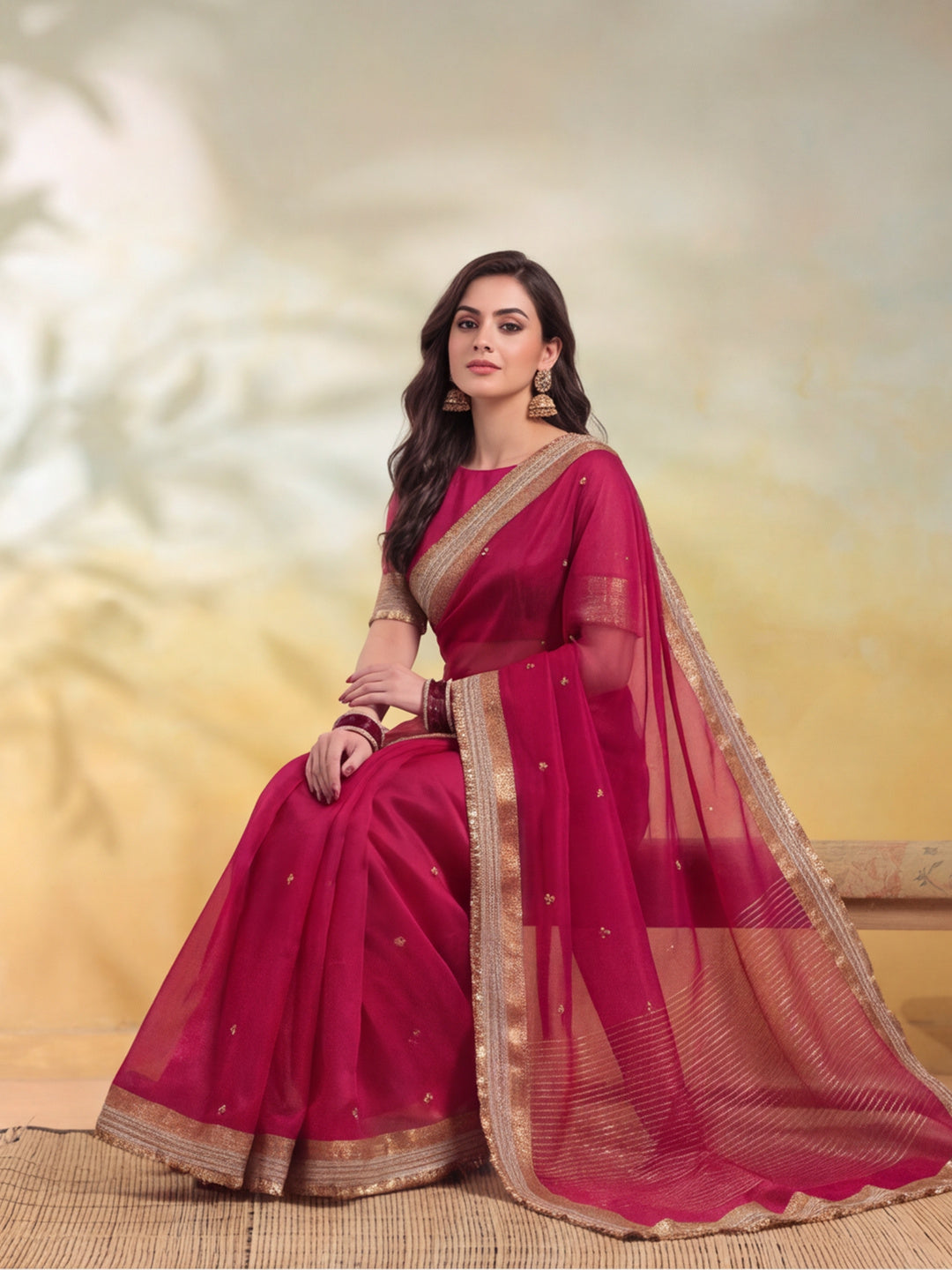 Ghungroo Saree With Unstitch Blouse