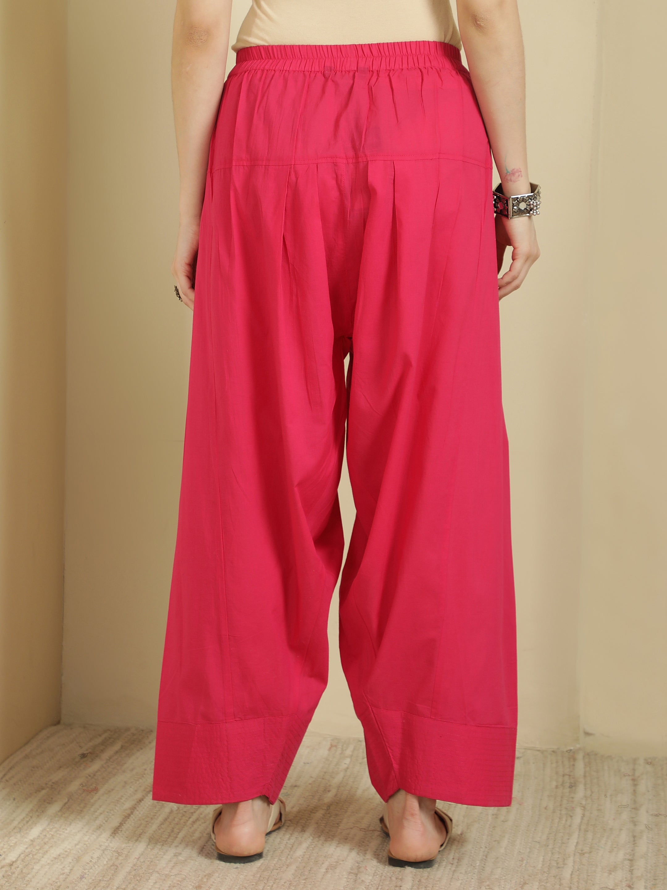 Women solid Loose fit cotton Farsi Salwar