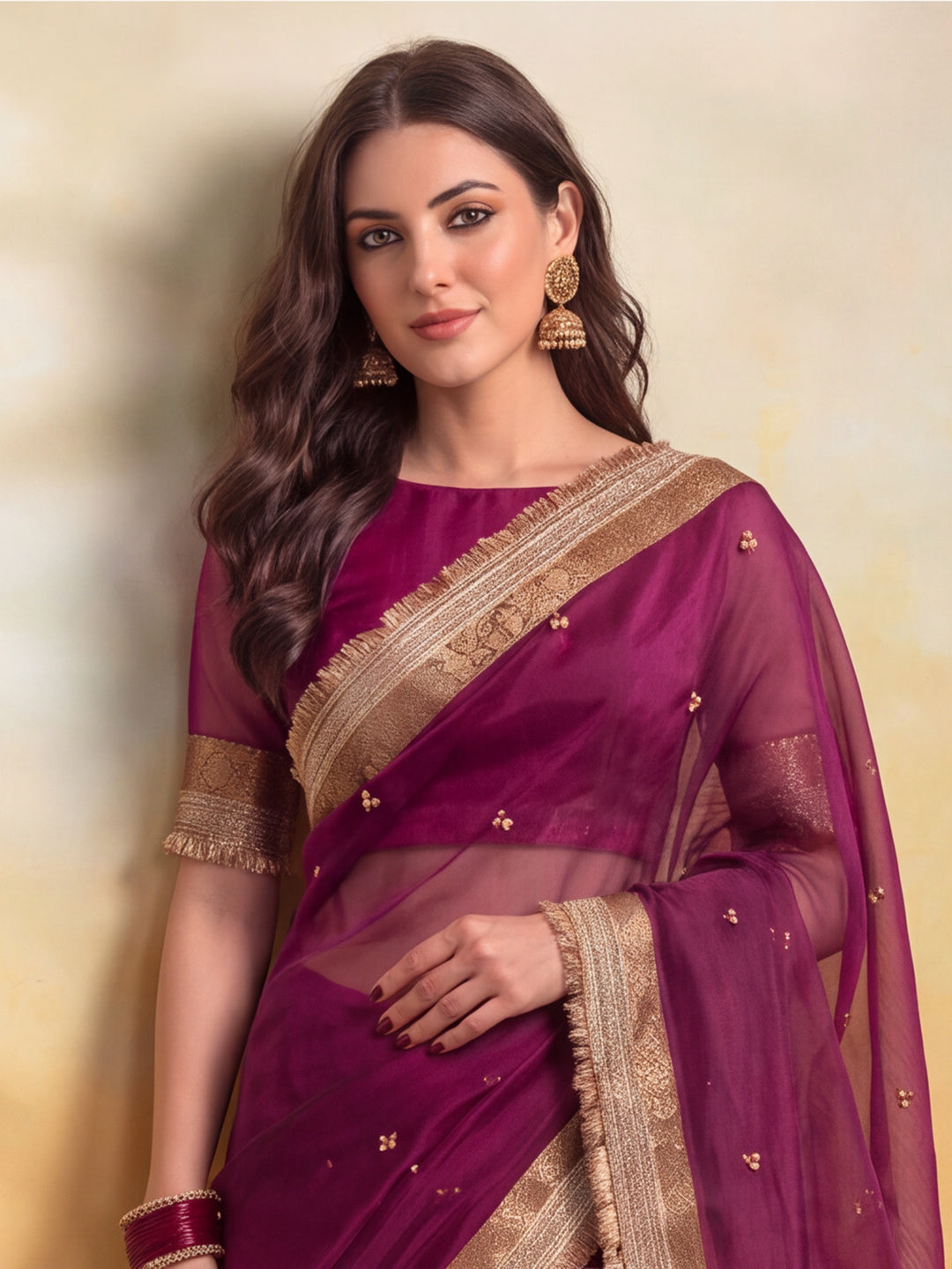 Ghungroo Saree With Unstitch Blouse