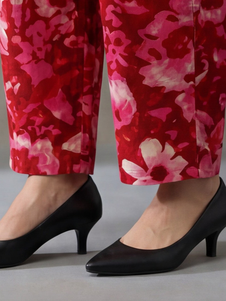 Floral Printed Straight Kurta & Trousers Sets
