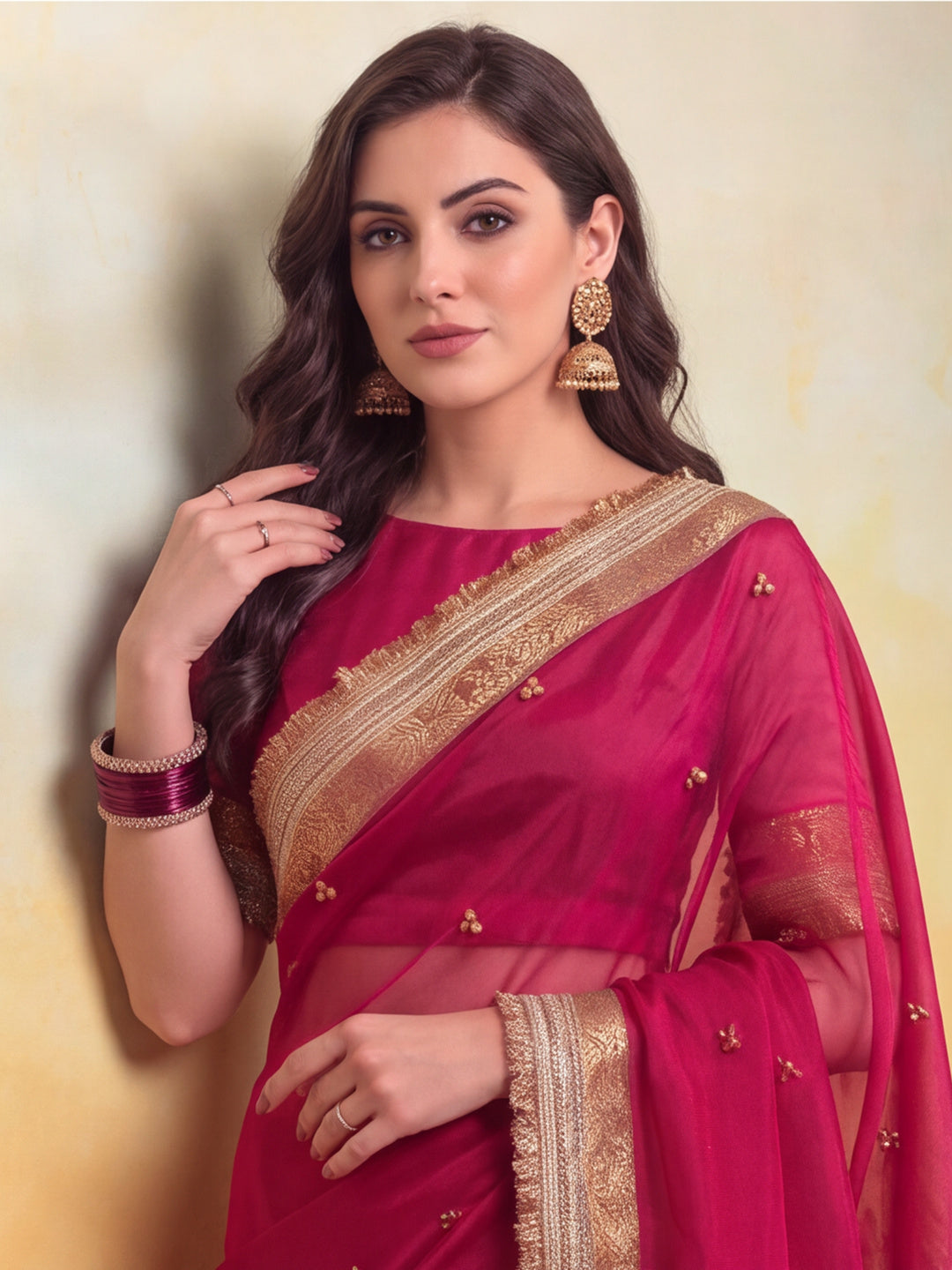 Ghungroo Saree With Unstitch Blouse
