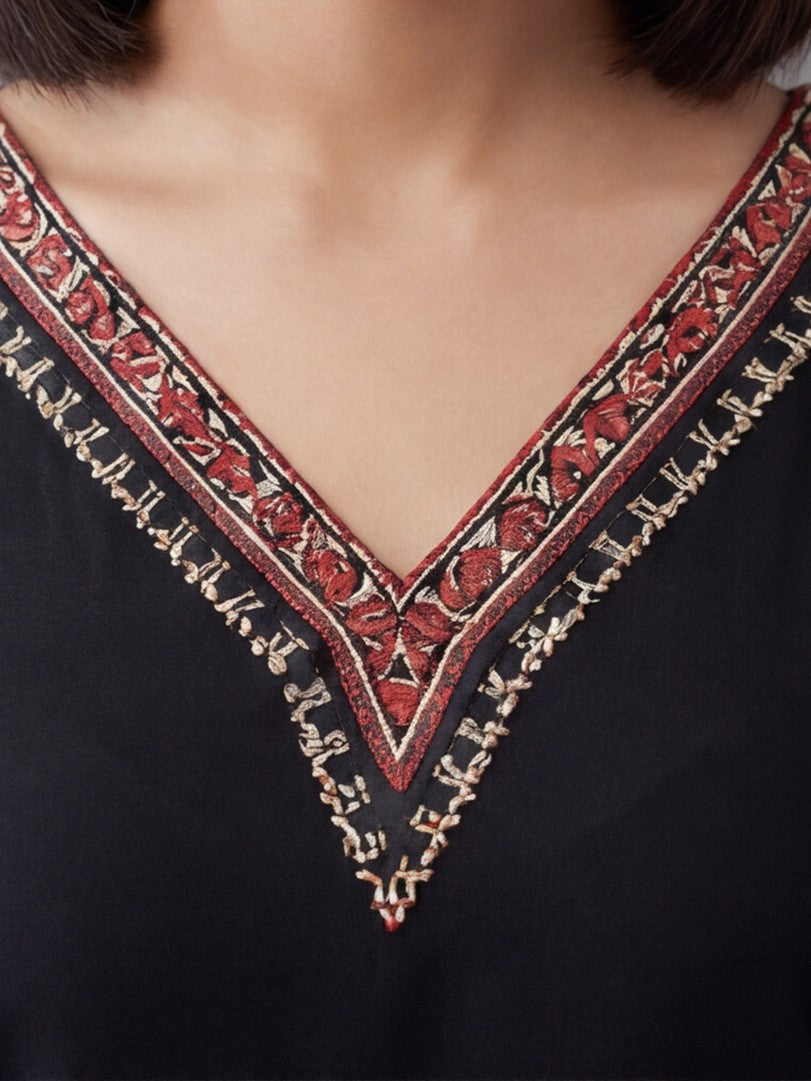 Printed Floral V-Neck Kurti