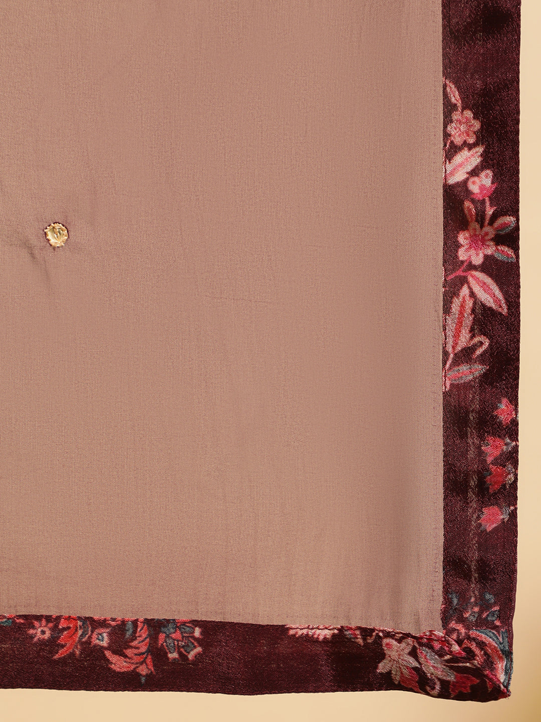 Wine Ethnic Printed Zardozi Anarkali With Churidar And Dupatta