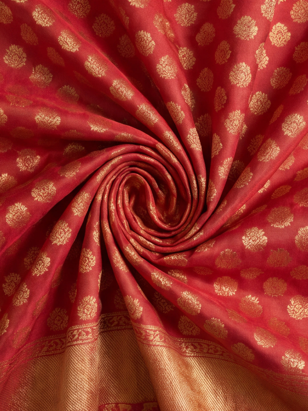 Jaipur Kurti Women'S Red Colour Designer Weaving Saree