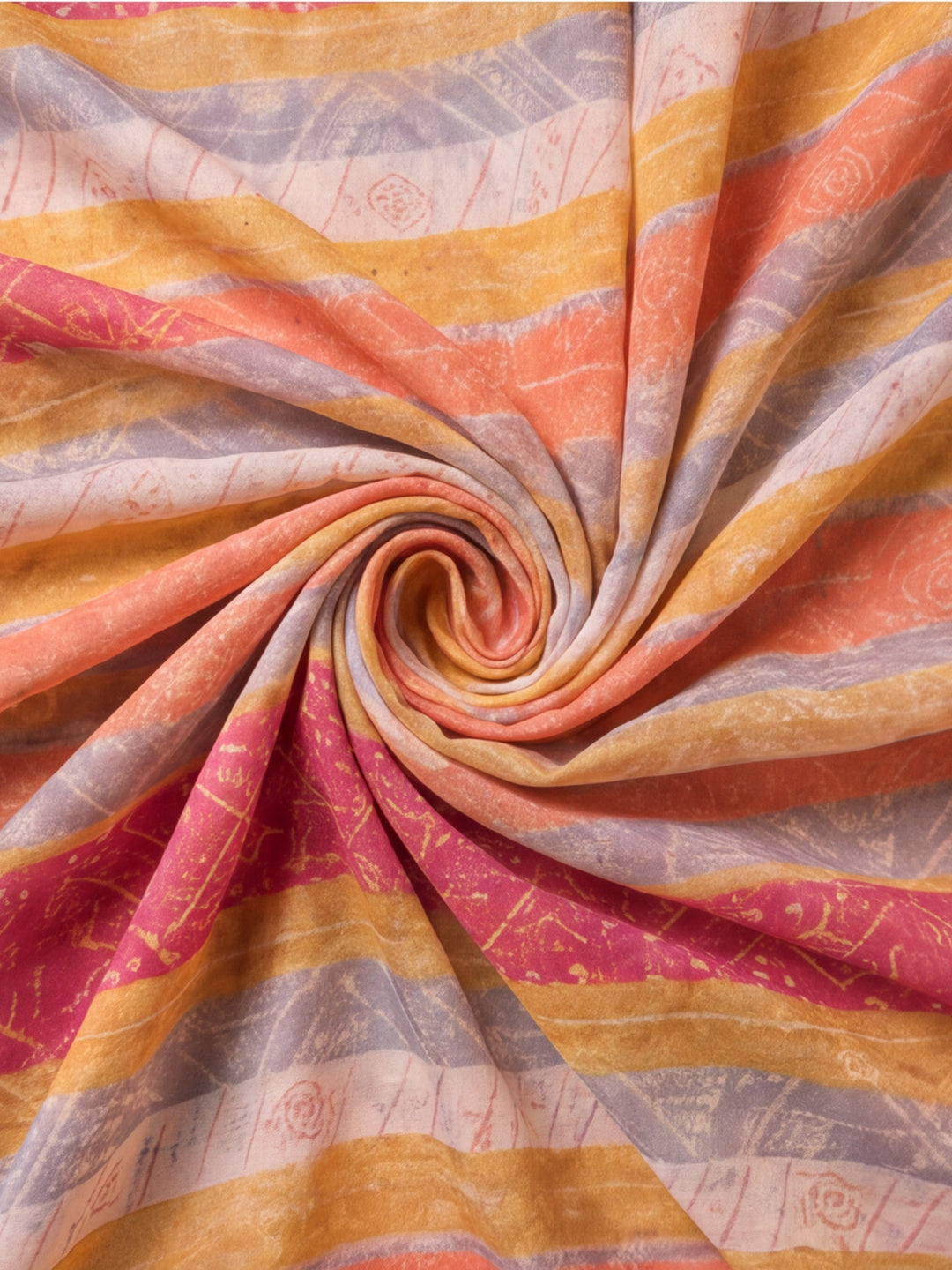 Yellow Moss Chiffon Saree with Contemporary Digital Design – By Jaipur Kurti