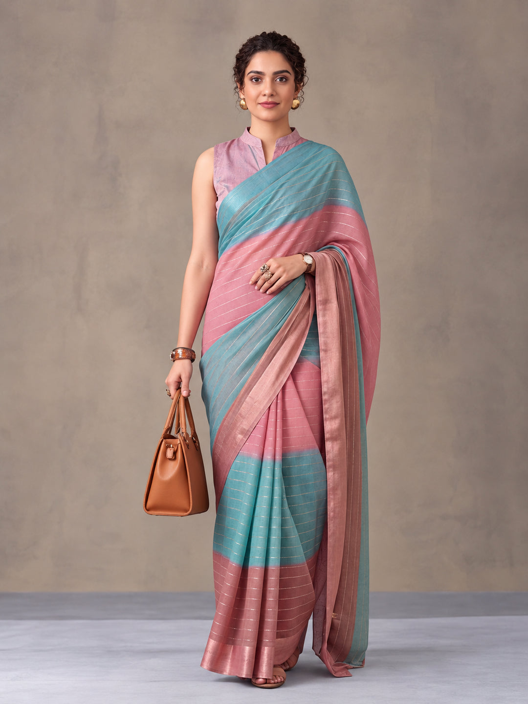 Multicolor Moss Chiffon Printed Saree with Modern Artistic Flair – By Jaipur Kurti