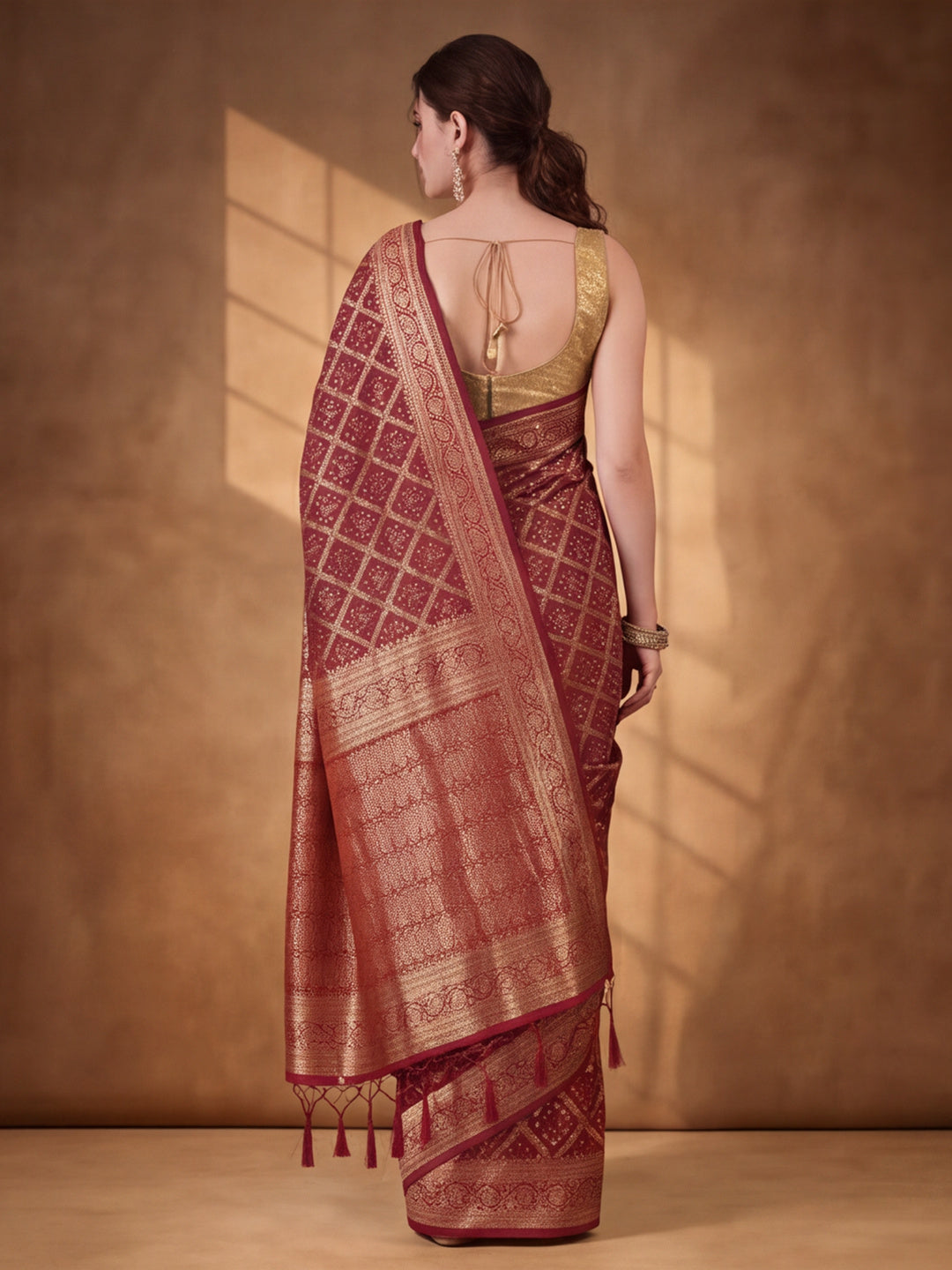 Jaipur Kurti Women'S Multi Colour Designer Weaving Work Saree