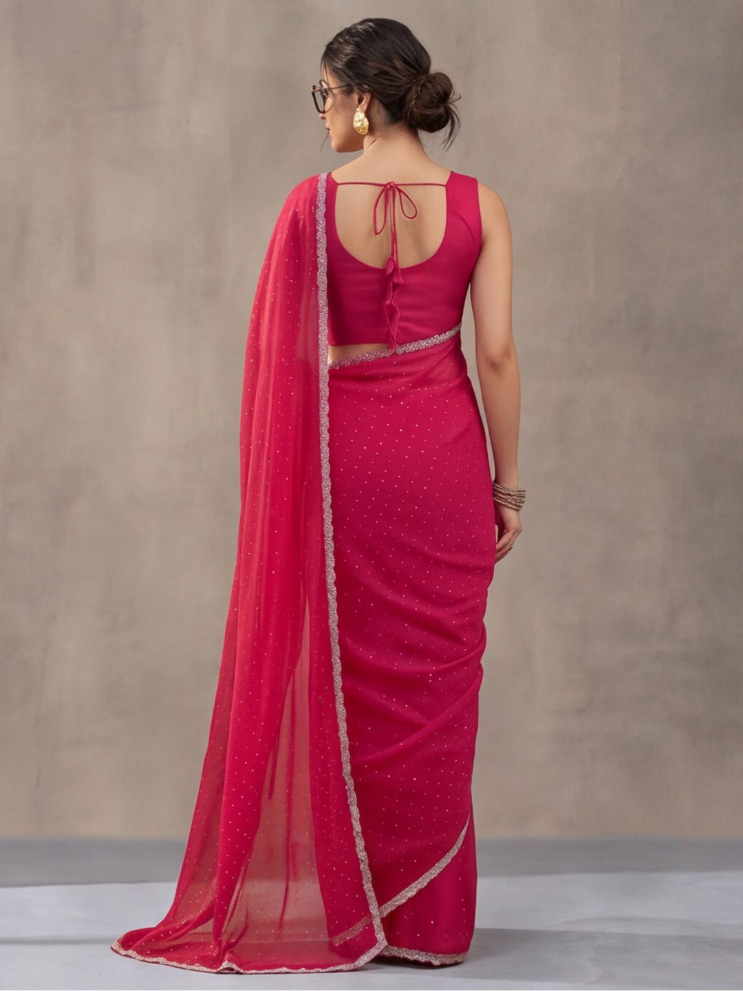 Pink Vichitra Silk Embellished Saree for Women by Jaipur Kurti