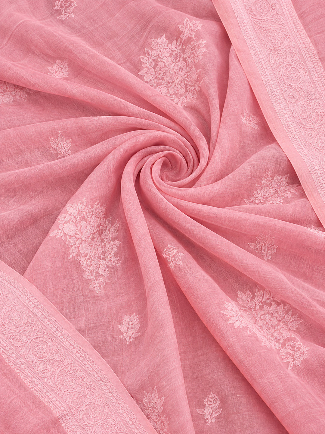 Baby Pink Color Weaving Work Cotton Saree By Jaipur Kurti