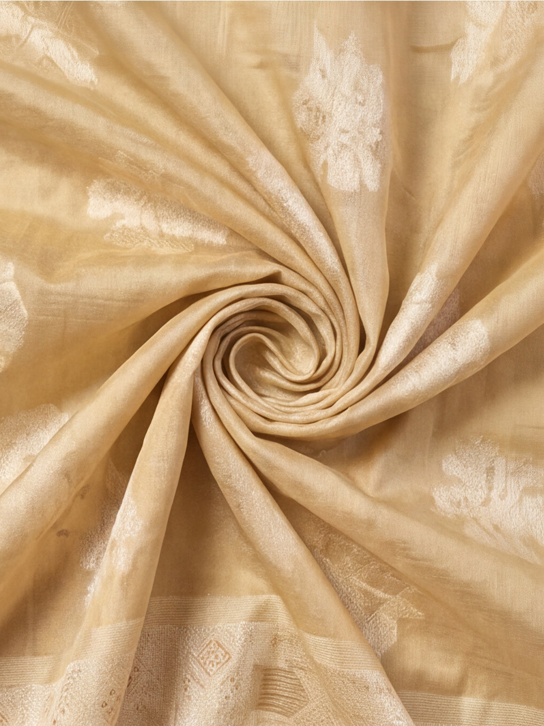 Light Beige Color Weaving Work Cotton Saree By Jaipur Kurti
