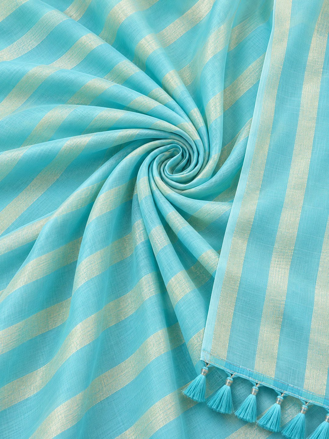 Sea Green Vichitra Silk Printed Saree for Women by Jaipur Kurti