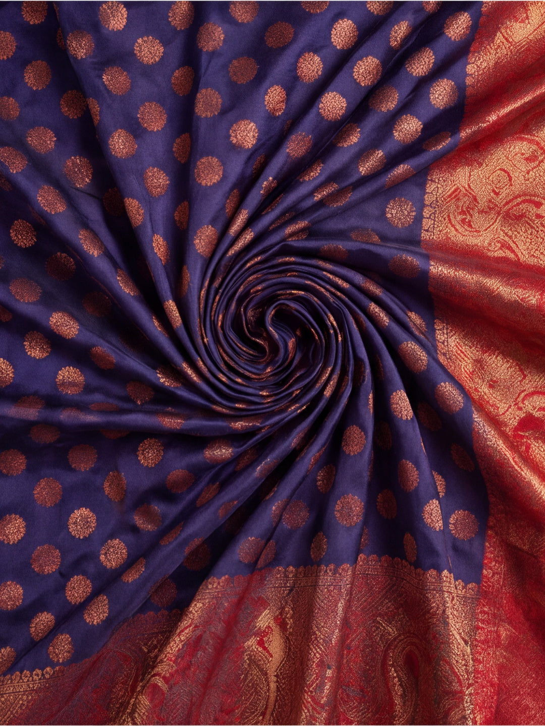 Navy Blue Elegance: Weaving Work Banarasi Silk Saree
