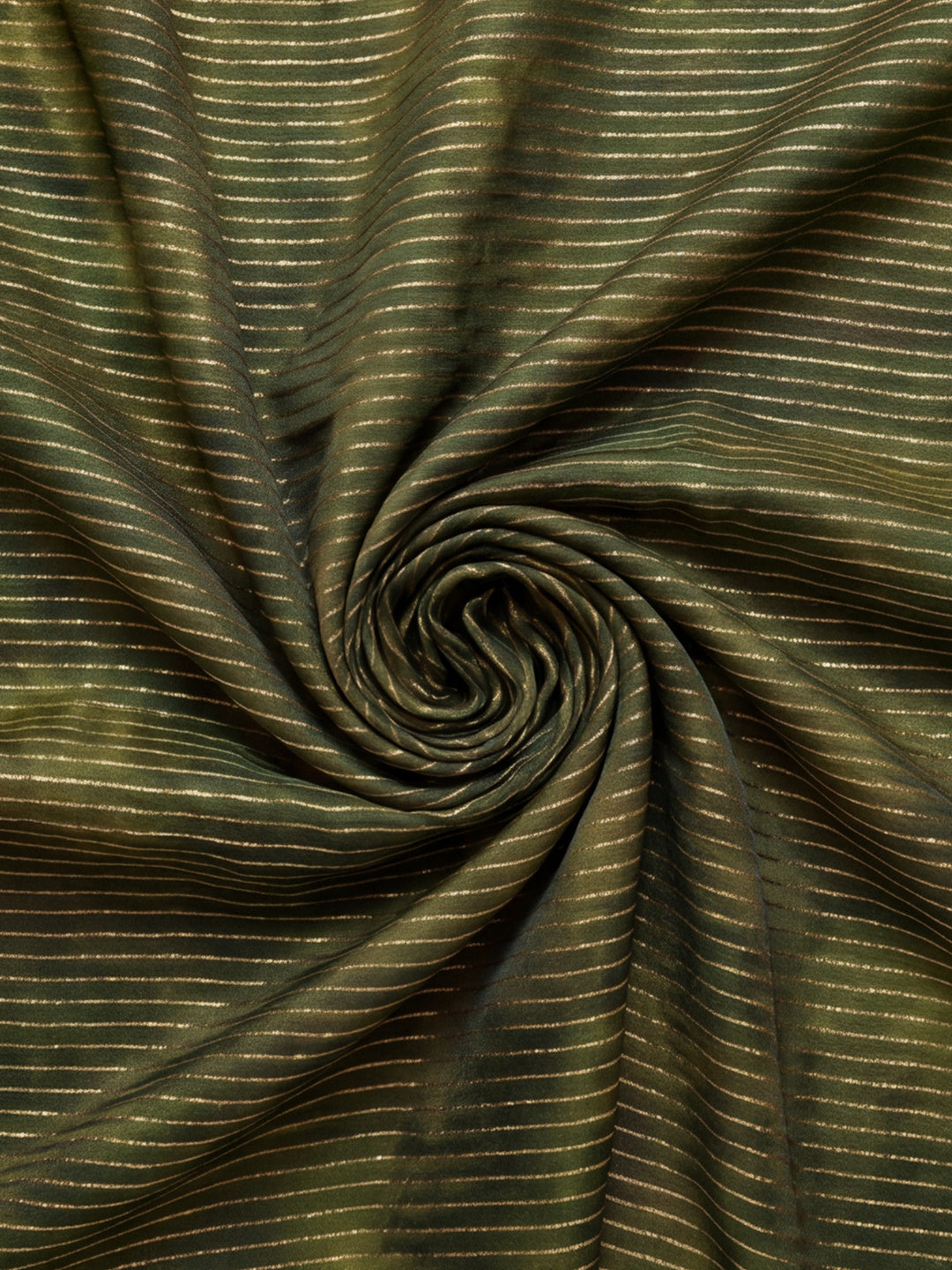 Olive Green Sparkle Lining Fabric Saree with Unique Prints by Jaipur Kurti