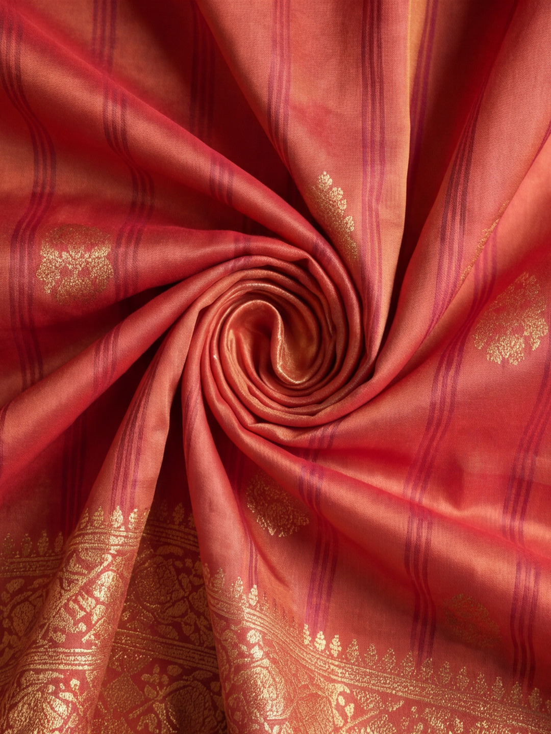 Jaipur Kurti Women'S Designer Weaving Work Peach Saree
