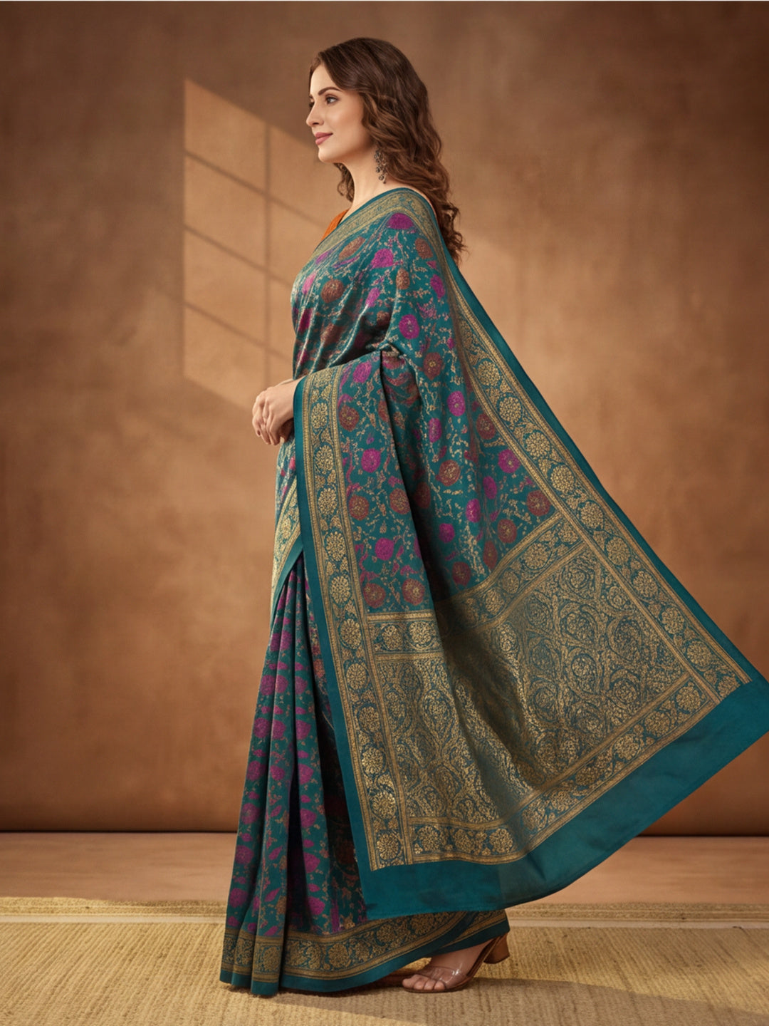 Jaipur Kurti Women'S Multi Colour Designer Weaving Saree