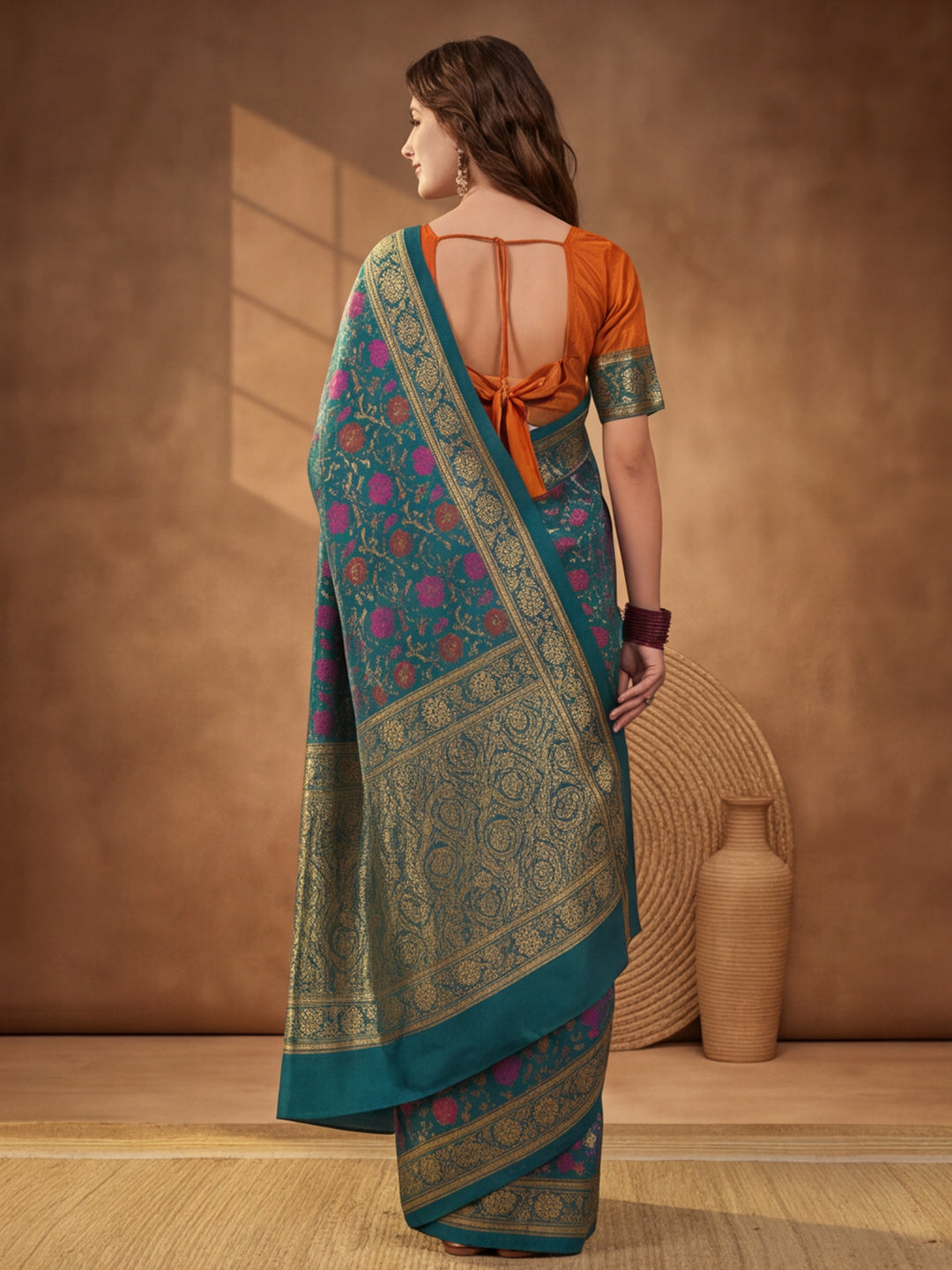 Jaipur Kurti Women'S Multi Colour Designer Weaving Saree