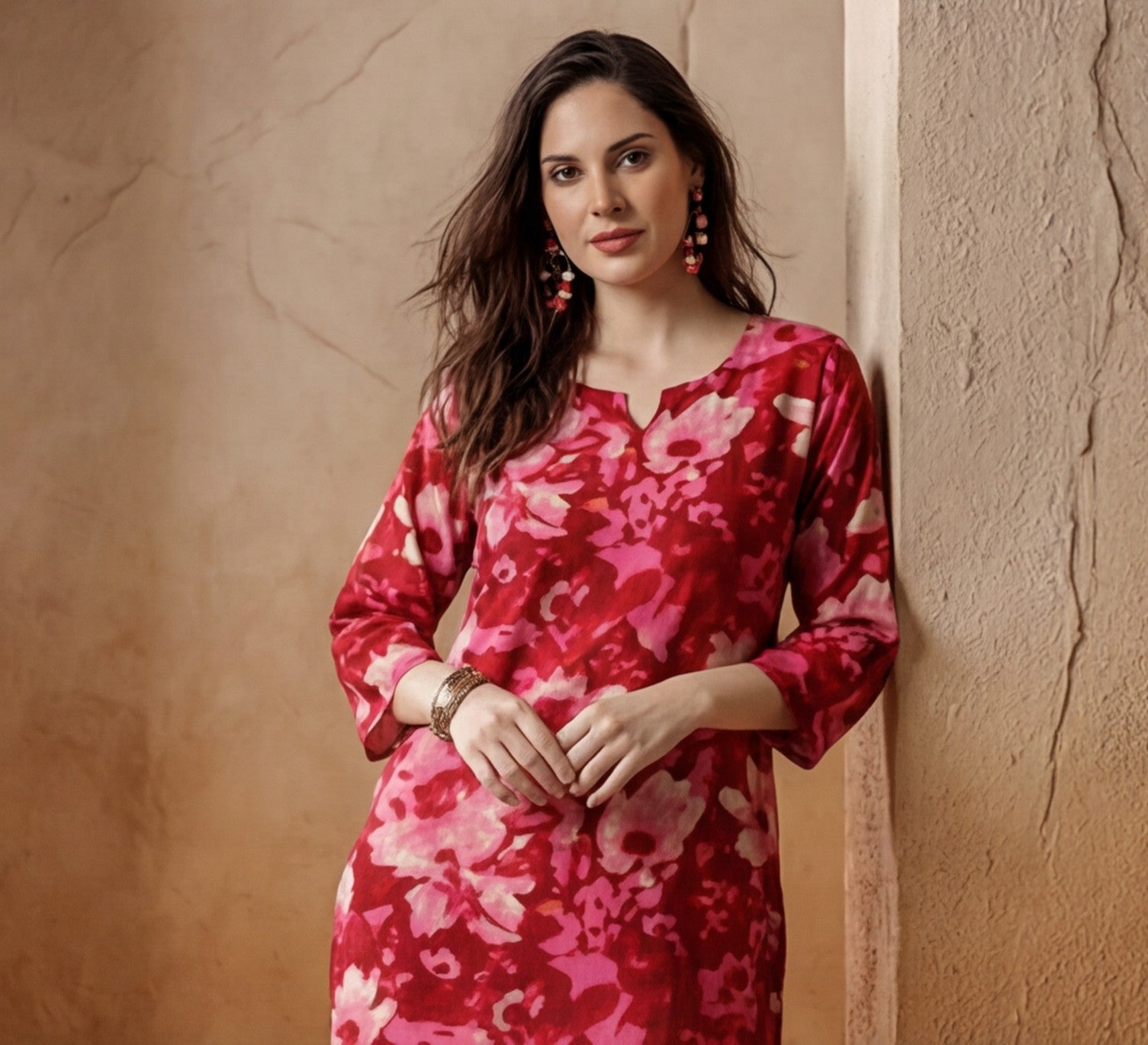 Floral Printed Straight Kurta & Trousers Sets