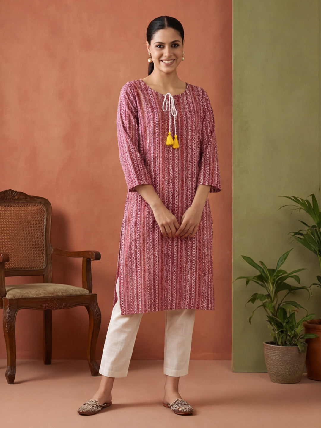 Floral Printed Straight Kurta