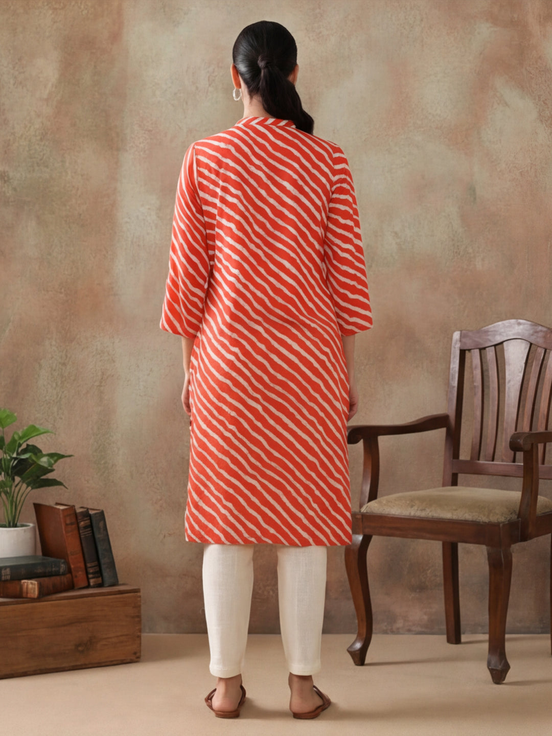 Leheriya Printed Straight Kurta