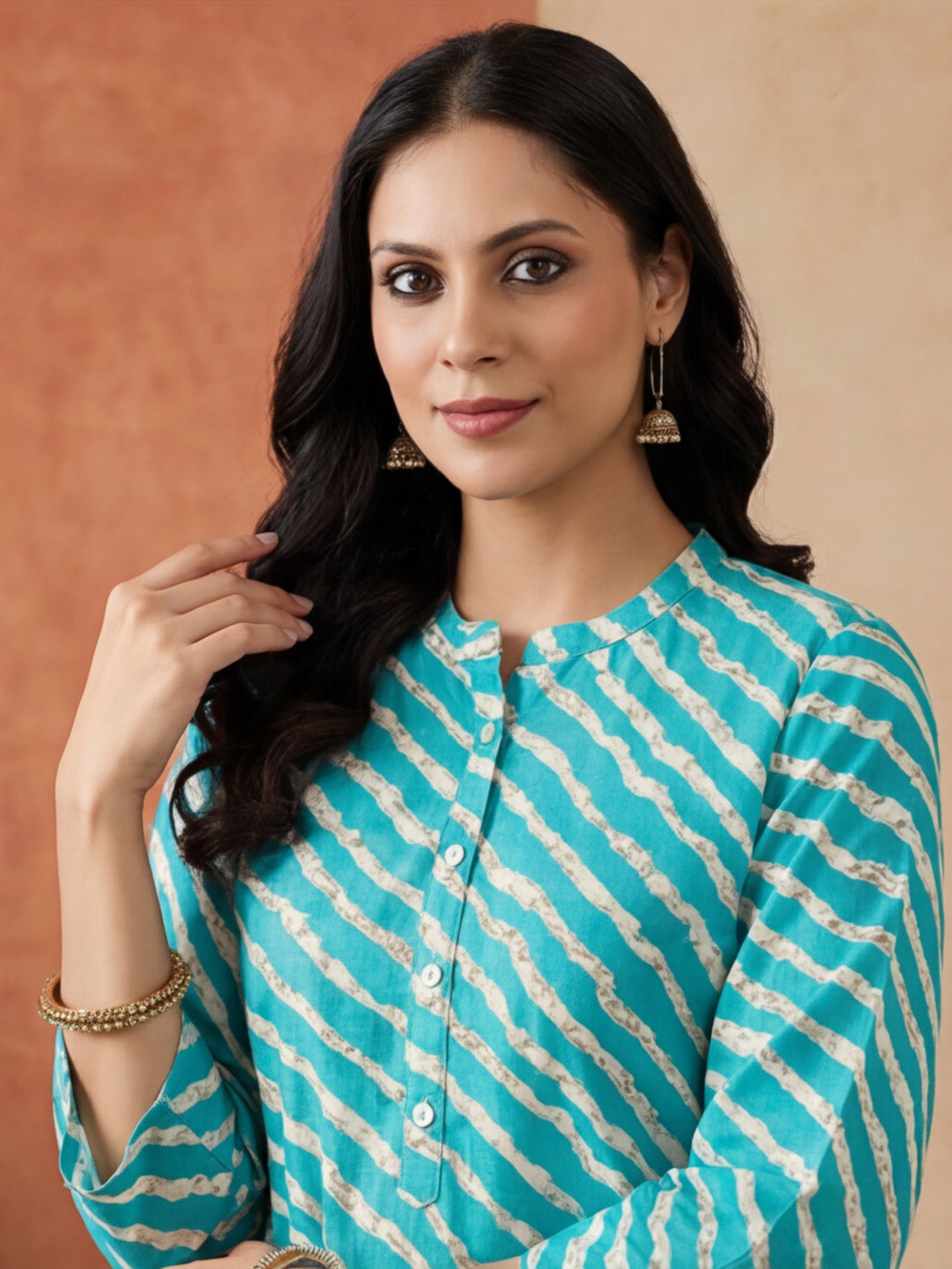Leheriya Printed Straight Kurta