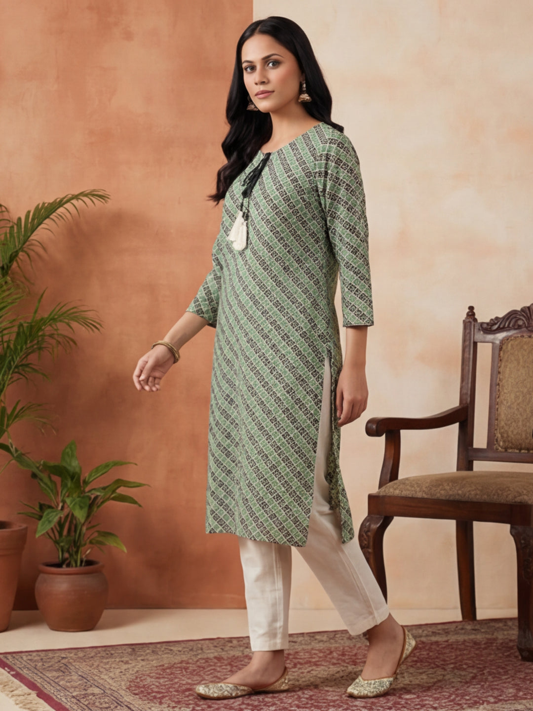 Floral Printed Straight Kurta
