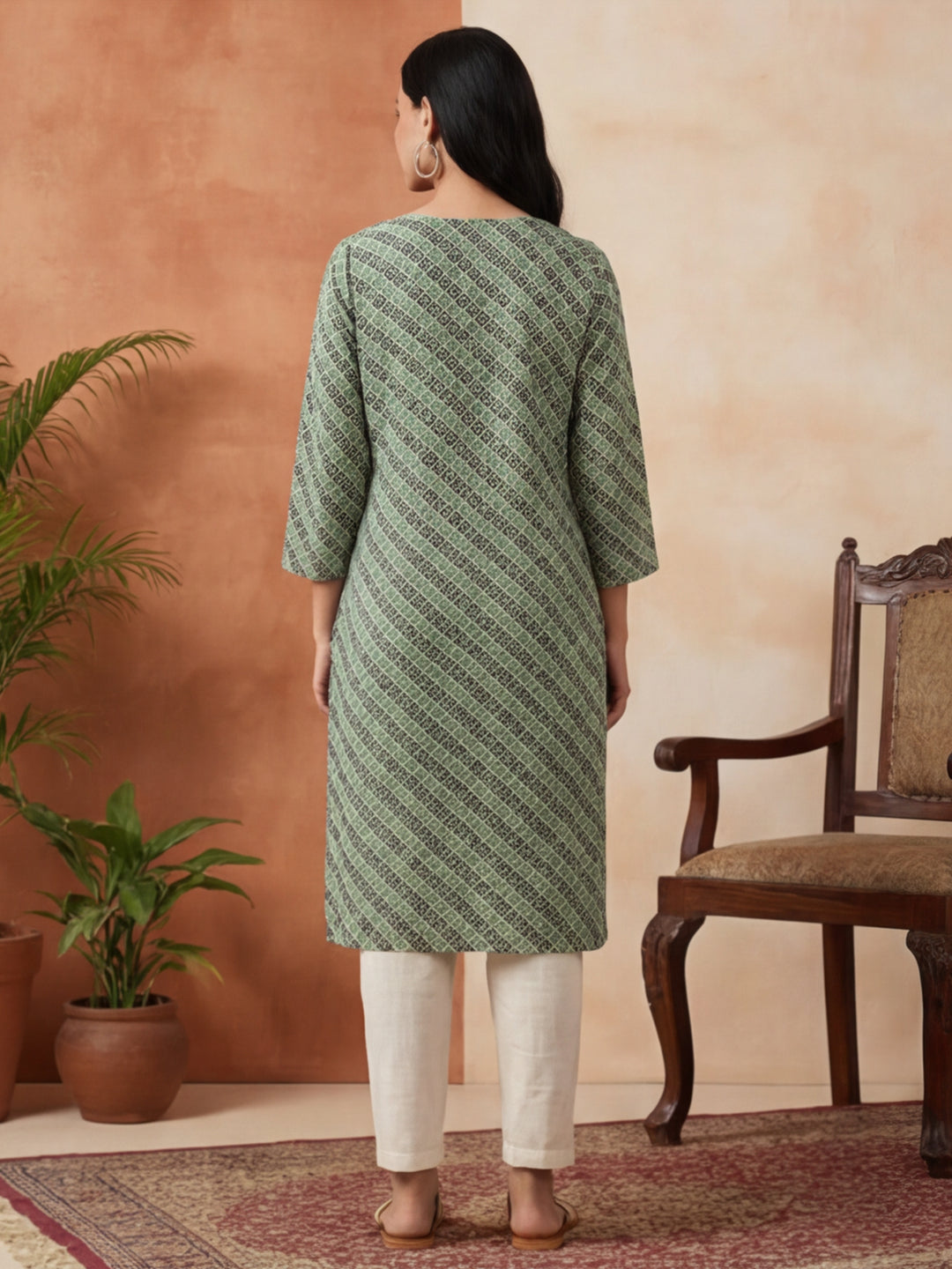 Floral Printed Straight Kurta