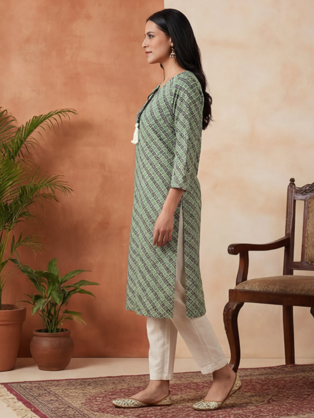 Floral Printed Straight Kurta