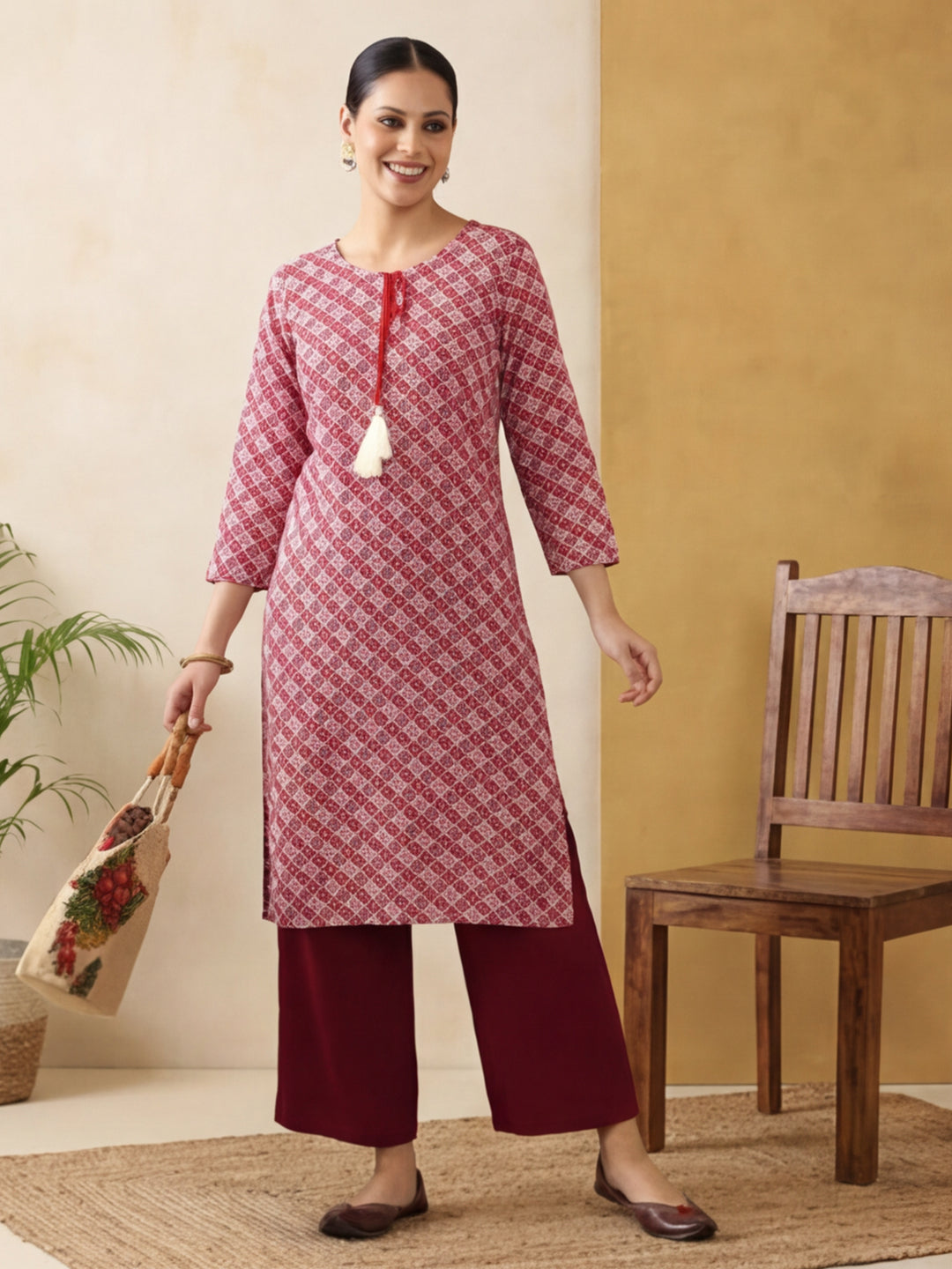 Floral Printed Straight Kurta