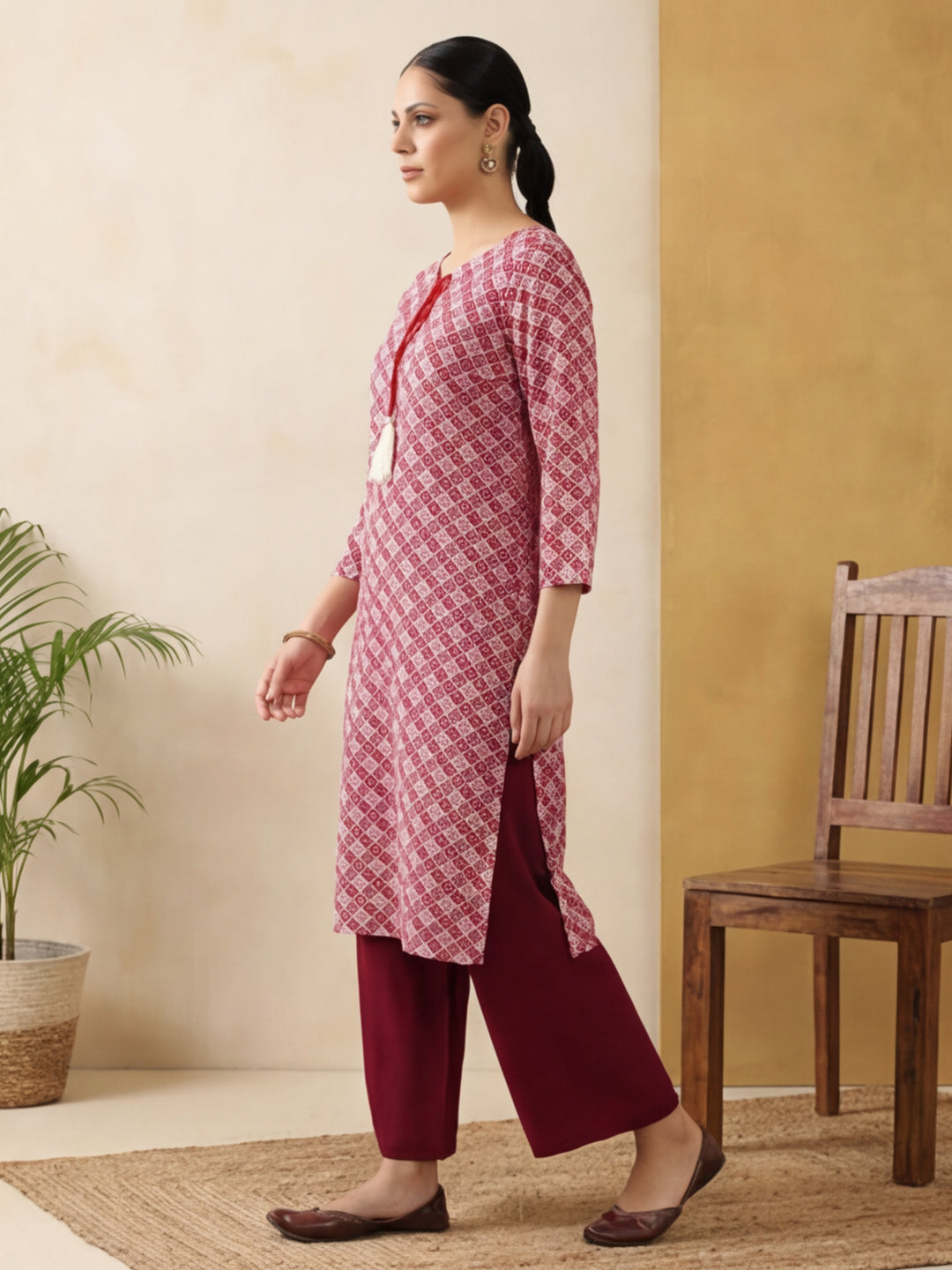 Floral Printed Straight Kurta