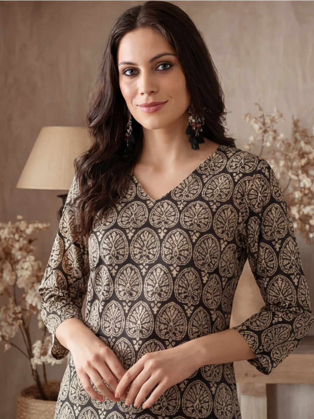 Floral Printed Straight Kurta