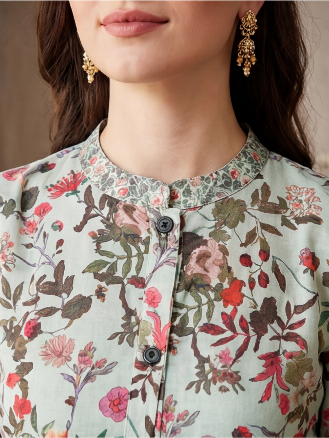 Floral Printed Straight Kurta