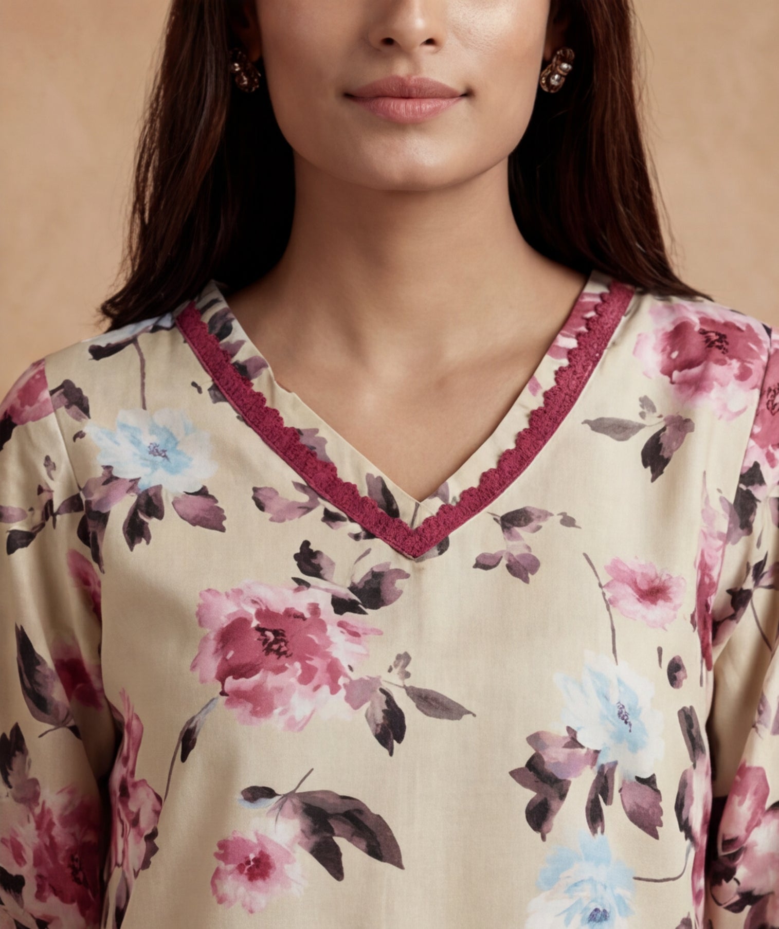 Floral Printed Straight Kurta & Trousers Sets