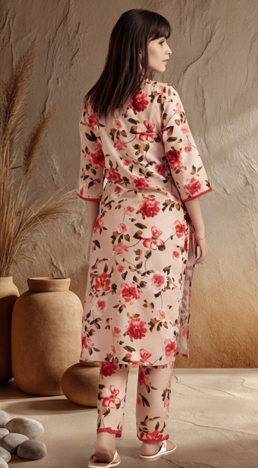Floral Printed Straight Kurta With Pants