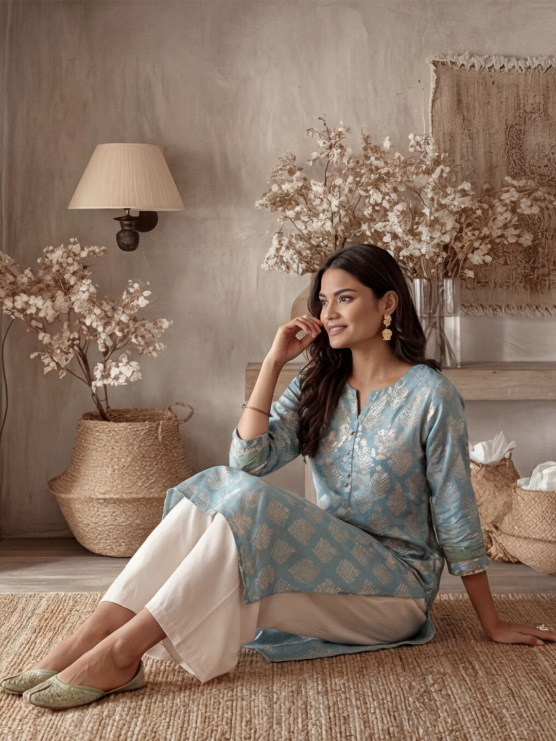 Bandhej Printed Modal Muslin Kurta