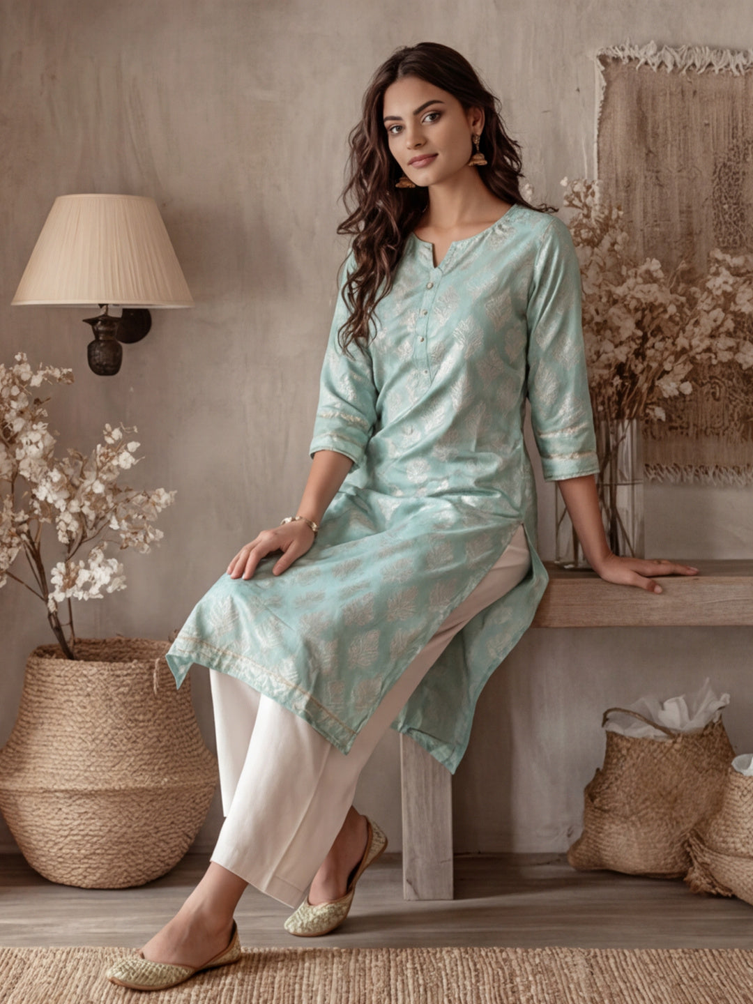 Bandhej Printed Modal Muslin Kurta
