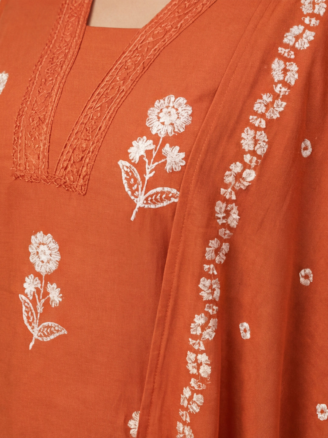 Floral Embroidered Straight Kurta & Trousers Sets