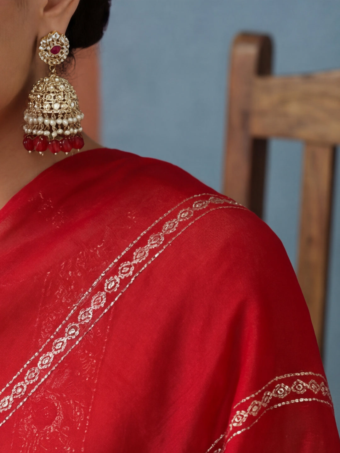 Solid Embroidered Straight Kurta & Trousers Sets