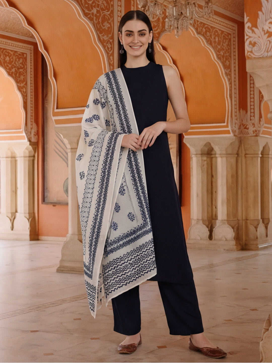 Solid Kurta Sets With Pure Cotton Dupatta